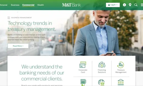 client company M&T Bank's template for their webpages, created by Digital Yalo.